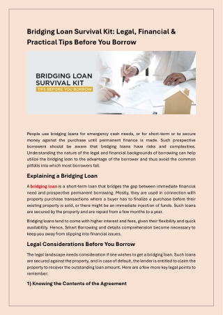 Bridging Loans Explained: Everything You Need To Know