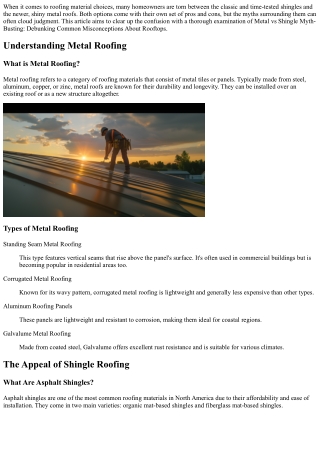 Metal vs Shingle Myth-Busting: Debunking Common Misconceptions About Rooftops