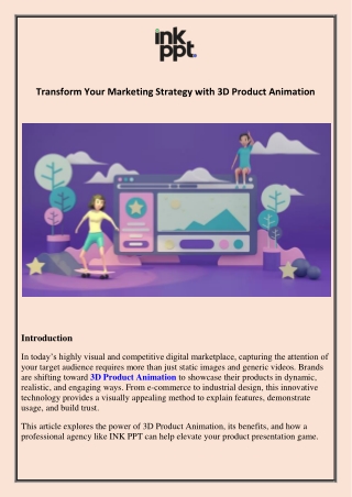Transform Your Marketing Strategy with 3D Product Animation