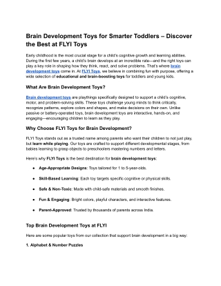 Brain Development Toys