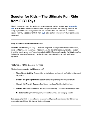 top selling Scooter for Kids - flyi toys