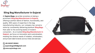 Sling Bag Manufacturer in Gujarat
