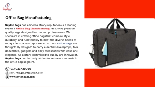 Office Bag Manufacturing