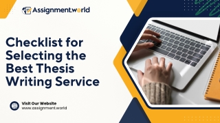 Checklist for Selecting the Best Thesis Writing Service