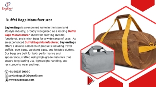 Duffel Bags Manufacturer