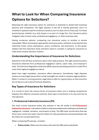 Top Tips for Choosing Solicitor Insurance in the UK