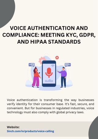 Voice Authentication and Compliance Meeting KYC, GDPR, and HIPAA Standards