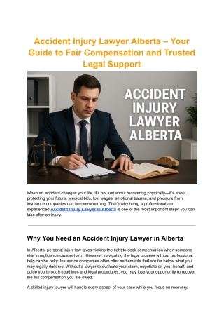 Accident Injury Lawyer Alberta – Get the Legal Support You Need After an Injury