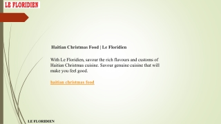 Haitian Christmas Food  Le Floridien