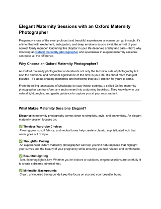 Elegant Maternity Sessions with an Oxford Maternity Photographer