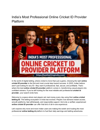 India’s Most Professional Online Cricket ID Provider Platform  cc