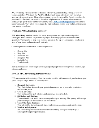 PPC advertising services