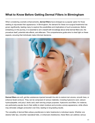 What to Know Before Getting Dermal Fillers in Birmingham