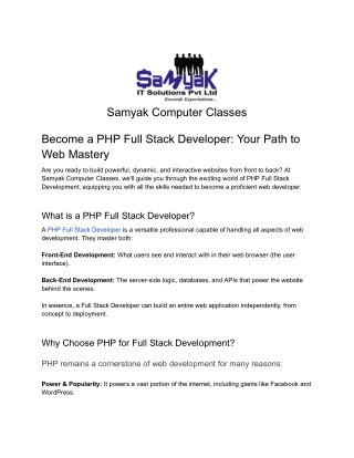 php full stack developer