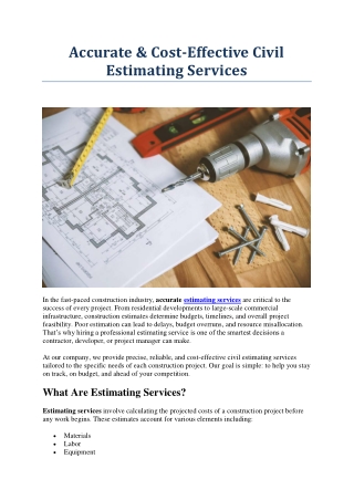 Civil Construction Tenders