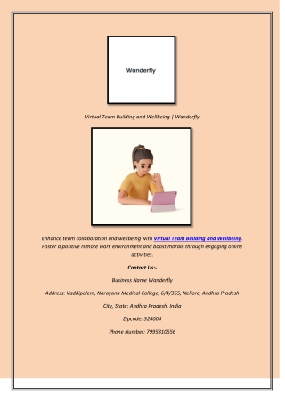 Virtual Team Building and Wellbeing  Wanderfly