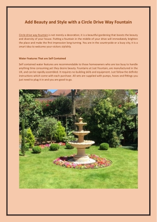 Add Beauty and Style with a Circle Drive Way Fountain