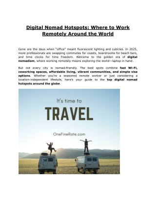 Digital Nomad Hotspots_ Where to Work Remotely Around the World