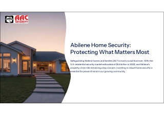 Home Security system Abilene Protecting What Matters Most
