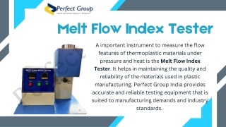 Melt Flow Index Tester