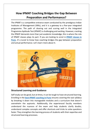 How IPMAT Coaching Bridges the Gap Between Preparation and Performance