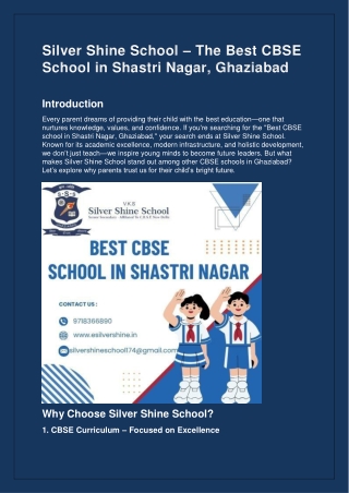 Best CBSE School in Shastri Nagar, Ghaziabad