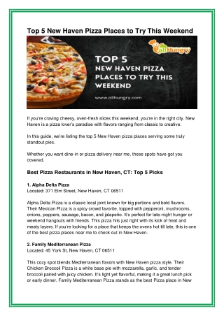 Top 5 New Haven Pizza Places to Try This Weekend - allHungry