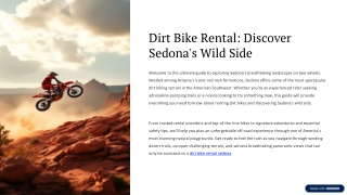 Experience Sedona’s Trails Like Never Before with Dirt Bike Rental Sedona