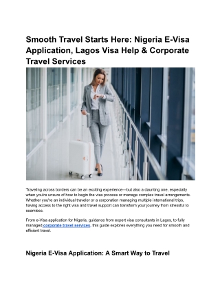 Smooth Travel Starts Here_ Nigeria E-Visa Application, Lagos Visa Help & Corporate Travel Services