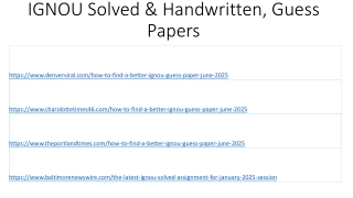 IGNOU Solved & Handwritten, Guess Papers