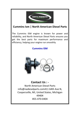 Cummins Ism  North American Diesel Parts