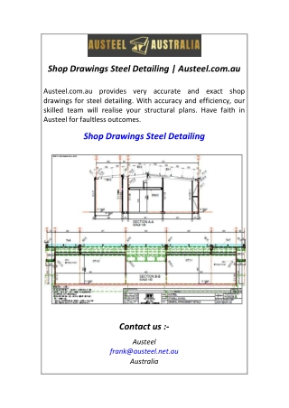 Shop Drawings Steel Detailing  Austeel.com.au