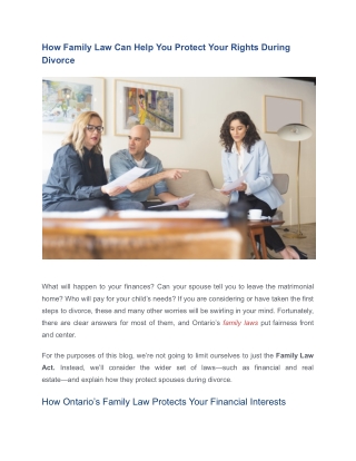 How Family Law Can Help You Protect Your Rights During Divorce