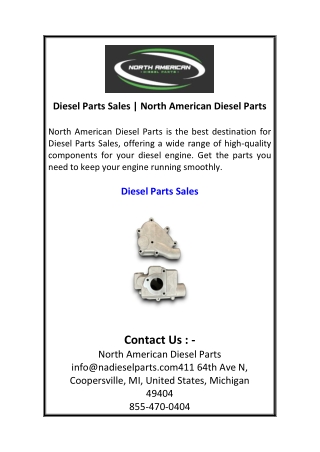 Diesel Parts Sales  North American Diesel Parts