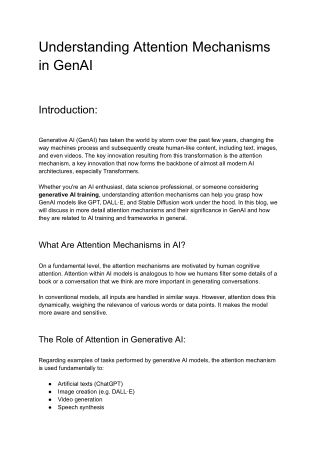 Understanding Attention Mechanisms in GenAI