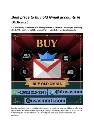 Best place to buy old Gmail accounts in USA-2025