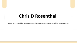 Chris D Rosenthal - A Risk-Balancing Strategist - Novelty, Ohio