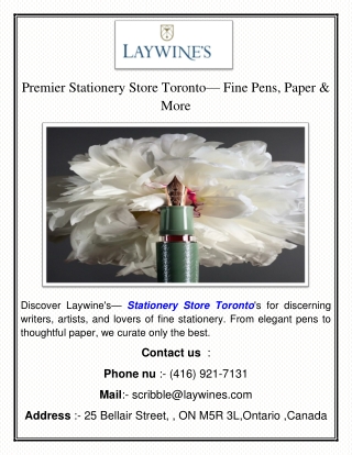 Premier Stationery Store Toronto— Fine Pens, Paper & More