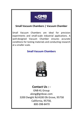 Small Vacuum Chambers  Vacuum Chamber