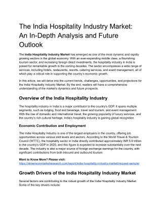 India Hospitality Industry  (1)