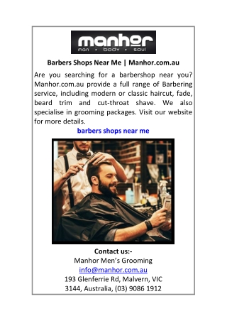 Barbers Shops Near Me Manhor.com.au