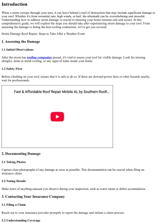 Storm Damage Roof Repair: Steps to Take After a Weather Event