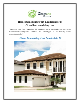 Home Remodeling Fort Lauderdale Fl Greenlineremodeling.com