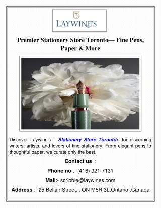 Premier Stationery Store Toronto— Fine Pens, Paper & More