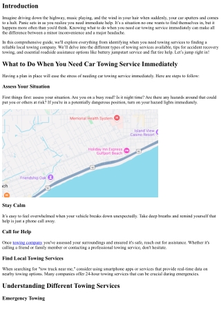 What to Do When You Need Car Towing Service Immediately