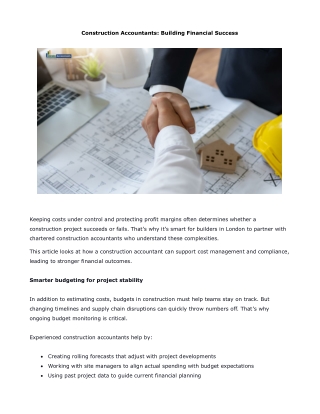 Construction Accountants Building Financial Success