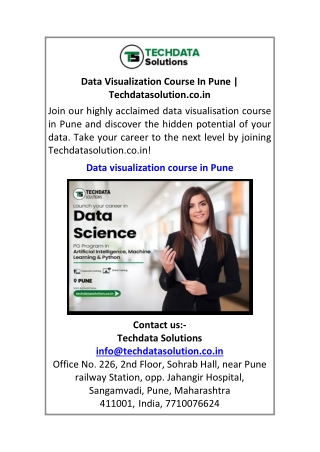 Data Visualization Course In Pune Techdatasolution.co.in