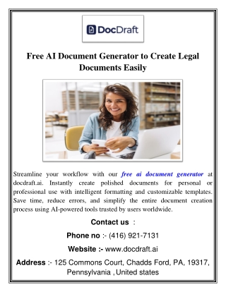 Free AI Document Generator to Create Legal Documents Easily