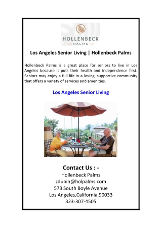 Los Angeles Senior Living  Hollenbeck Palms