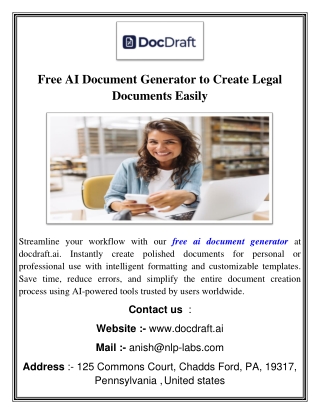 Free AI Document Generator to Create Legal Documents Easily